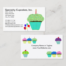 Bake Shop Party Cupcakes Ballons Visitenkarte