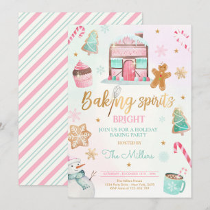 Bake Spirit Bright Holiday Party Weihnachtsgebäck Einladung