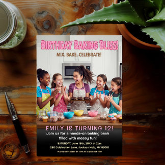Bake Sweet Treats Birthday Party Invitation Einladung