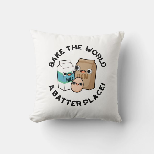 Bake the World A Batter Place Funny Baking Pub Kissen (Vorderseite)