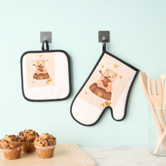"Bake with Confidence: Premium Oven Gloves for Hom Ofenhandschuh & Topflappen-Set