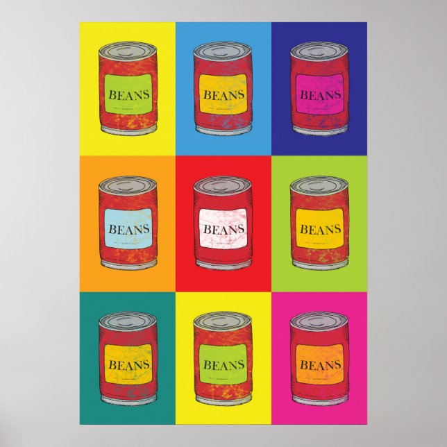 Baked Bean Tins Food Pop Küche Poster (Vorne)