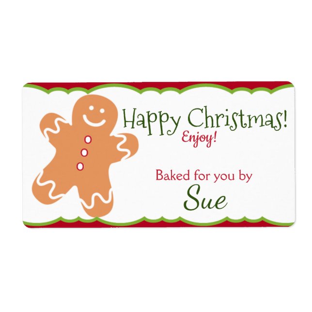 Baked By YOU Christmas Cookie Cadeau Étiquettes (Devant)