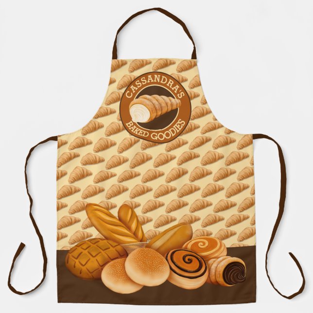 Baked Goodies Konditorei Brot Baker's Logo Croissa Schürze (Vorderseite)