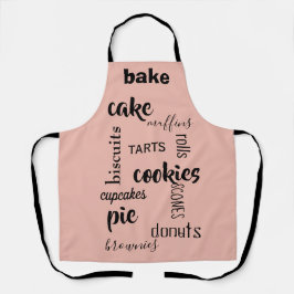 Baked Goods Words Peach Kitchen Schürze