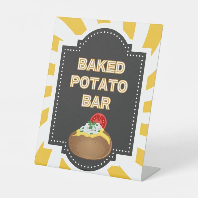 Baked Potato Bar - Pedestal Table Sign for Party Sockelschild (Vorderseite)