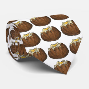 Baked Potatoes w/ Butter Potato Print Foodie Tie Krawatte