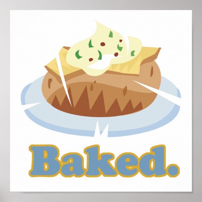 BAKED text baked potato Poster (Vorne)