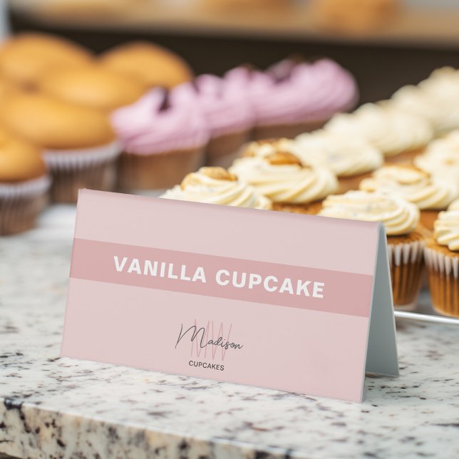 Bakeholder Monogram Logo Business-Produkt Tischaufsteller (Bakery Monogram Logo Business Product Table Tent Sign)