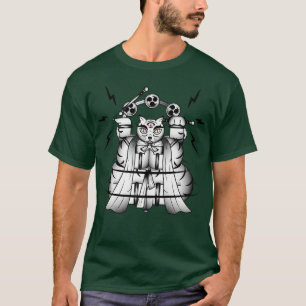 Bakeneko mit Raijin Drums Japanisches Monster Cat T-Shirt