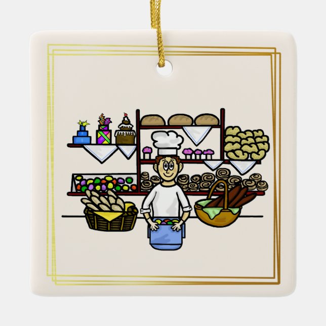 Baker À Son Ornement De Noël De Boulangerie (Devant)