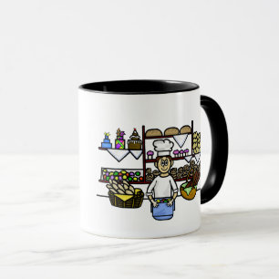Baker At Bakery Counter Personnaliser Nom Mug