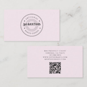 Baker Bäckerei-Logo Blush Pink Visitenkarte