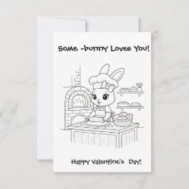 baker bunny Coloring  card Classroom Valentine  Dankeskarte