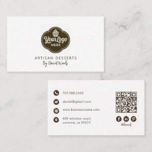 Baker Custom Logo Espresso Braun QR Code Visitenkarte