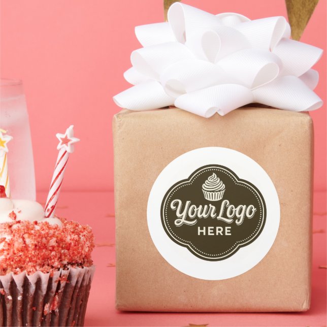 Baker Custom Logo Espresso Brown Round  Runder Aufkleber (Party)