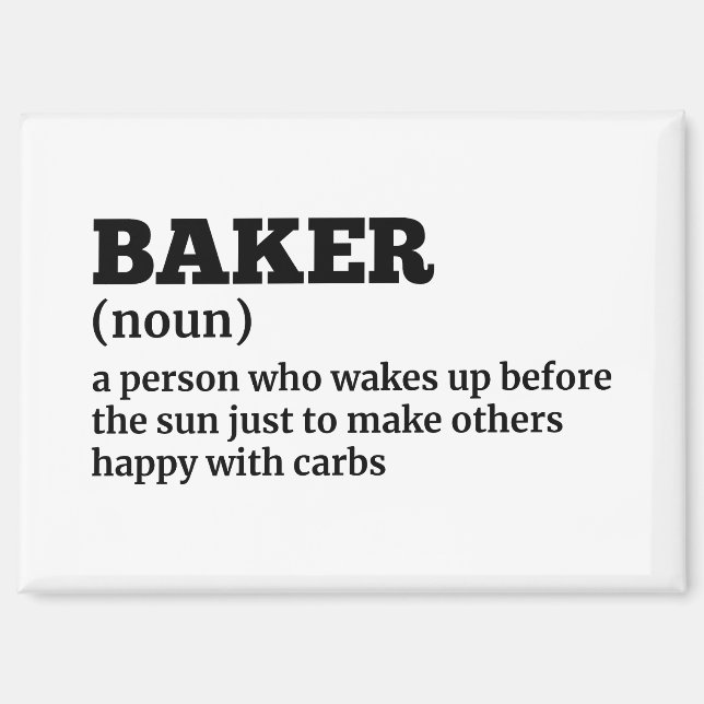Baker Definition Kitchenetz Magnet (Vorderseite)
