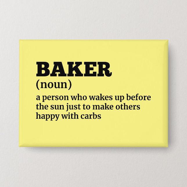 Baker Definition-Spaß Button (Vorderseite)