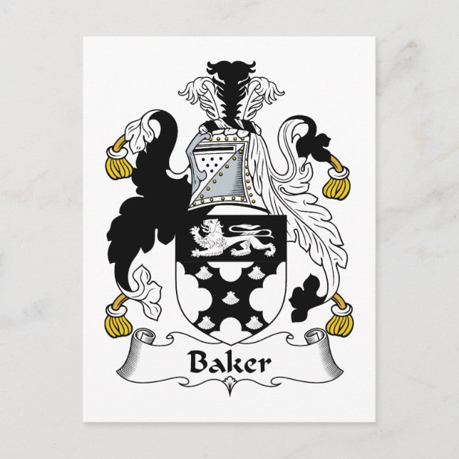 Baker-Familienwappen Postkarte (Vorderseite)