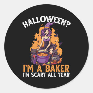 Baker Halloween Backbake Beängstigend Trick oder B Runder Aufkleber