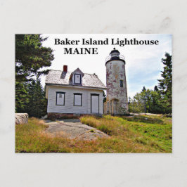 Baker Island Lighthouse, Maine Postcard Postkarte