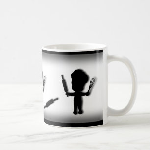 Baker-Koch mit Rolling-Button und Whisk-Niedliche Kaffeetasse