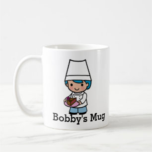 Baker/Koch mit Schokoladenkuchen personalisieren Kaffeetasse