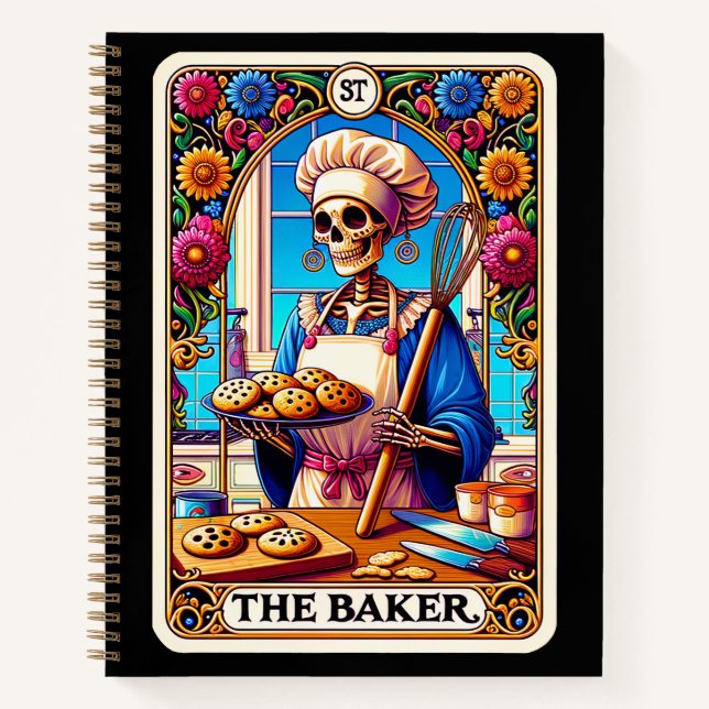 Baker Mama Rezept Schwarz Notizbuch (Vorderseite)