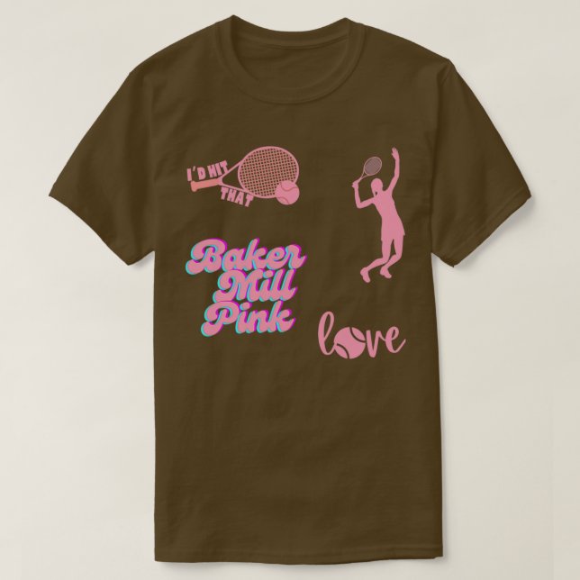 Baker Miller Pink Tennis Sticker T-Shirt (Design vorne)