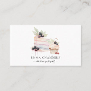 Baker Pastry Köche Watercolor Pastete Desserts Visitenkarte