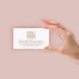 Baker Pastry Patisserie Glitzer Pink Birthday Cake Visitenkarte