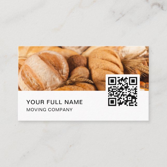 Baker QR-Logokombination Social Media Visitenkarte (Vorderseite)