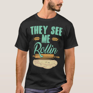 Baker sie sehen mich Rollin' Rolling-Button T-Shirt