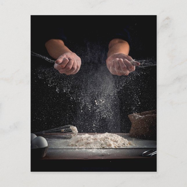 Baker Tossing Mehl| Basisches Geschenk Flyer (Vorne)