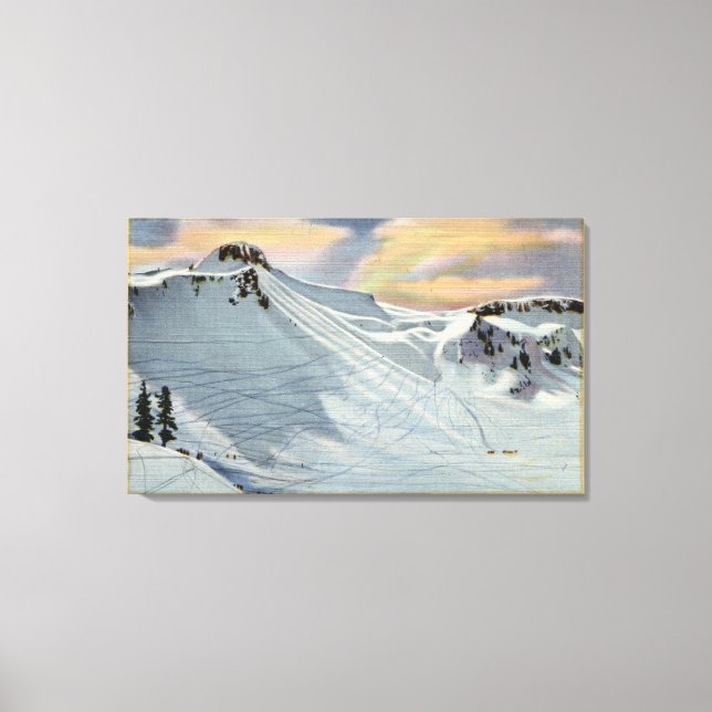 Baker, Washington - Sicht auf den Berg Baker Ski Leinwanddruck (Vorderseite)