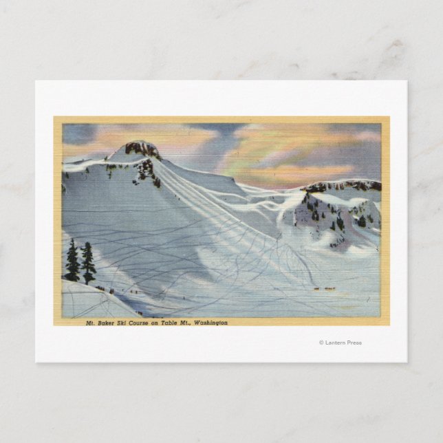 Baker, Washington - Sicht auf den Berg Baker Ski Postkarte (Vorderseite)