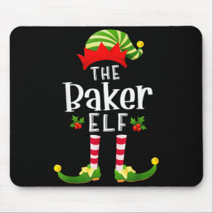 Baker Weihnachtself passendes Schlafanzug X-mas Pa Mousepad