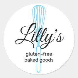 Baker Whisk Bakery Square Business Card Classic Ro Runder Aufkleber