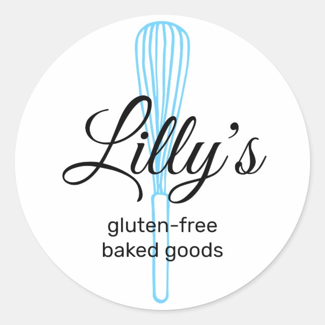 Baker Whisk Bakery Square Business Card Classic Ro Runder Aufkleber (Vorderseite)