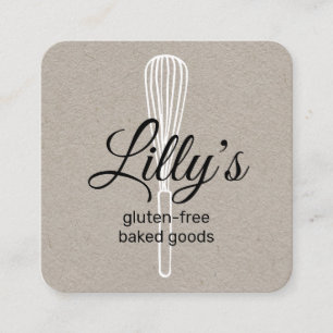 Baker Whisky Bakery Square Kraft Business Card Quadratische Visitenkarte