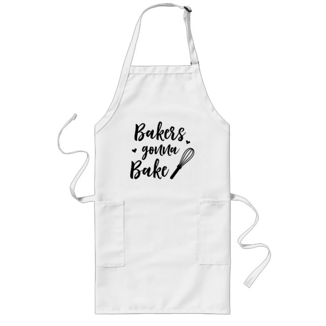 Bakers Gonna Bake Hearts Whisk Koch Geschenk Lange Schürze (Vorne)