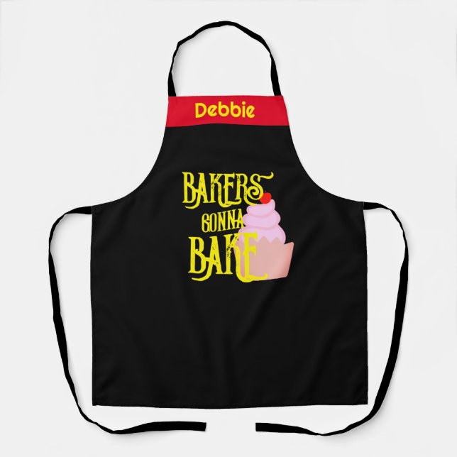 Bakers Gonna Bake Schürze - Funny Personalisiertes (Vorderseite)