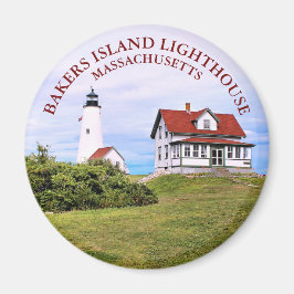 Bakers Island Lighthouse, MA Round Magnet