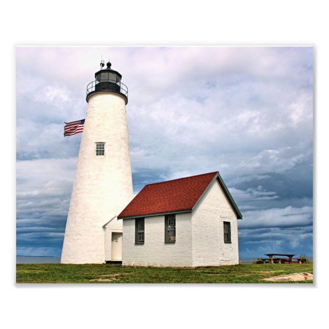 Bakers Island Lighthouse Massachusetts Foto Print (Vorne)