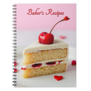 Baker's Rezepte Kirsche Oben Notizbuch Notizblock