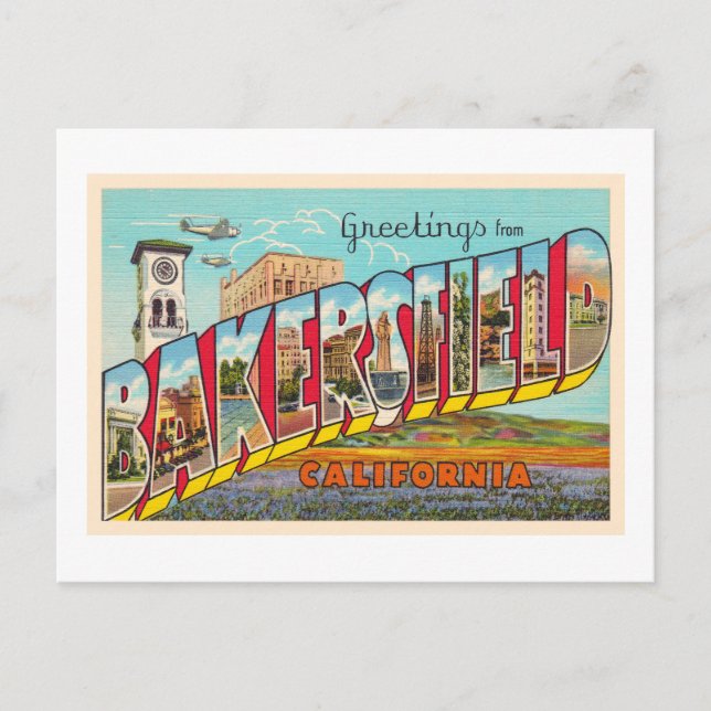 Bakersfield California CA Large Letter Postcard Postkarte (Vorderseite)