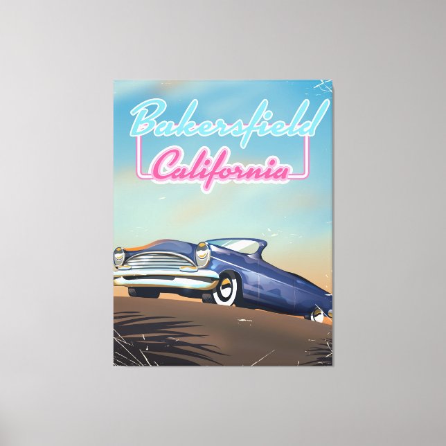Bakersfield California Reiseplakat Leinwanddruck (Vorderseite)