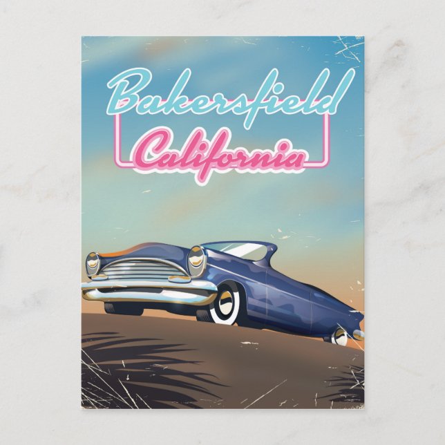 Bakersfield California Reiseplakat Postkarte (Vorderseite)
