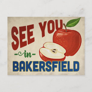 Bakersfield Kalifornien Apfel - Vintage Reise Postkarte