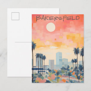 Bakersfield Kalifornien Reise Stadt Ästhetik Postkarte